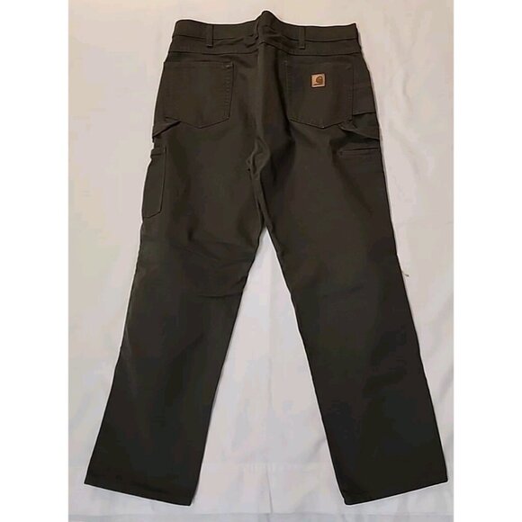 CARHARTT B174 Relaxed Duck Canvas Carpenter Cowboy Workwear Pants 40x32 Olive - Picture 4 of 5